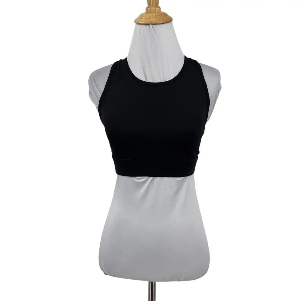 Fabletics Sports Bra Women XS Extra Small Black Trinity High Impact Padded‎